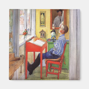 Esbjorn macht seine Hausaufgaben von Carl Larsson Magnet