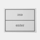 Esc eingeben | Geeky Light Gray Computertasten Fußmatte (Vorderseite)