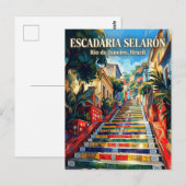 Escadaria Selarón Brasilien Postkarte (Vorne/Hinten)