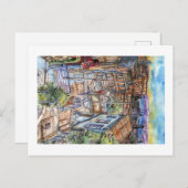 Escalera al plan de Valparaíso (acuarela). Postkarte (Vorne/Hinten)