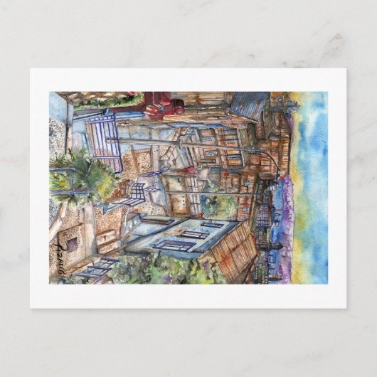 Escalera al plan de Valparaíso (acuarela). Postkarte (Vorderseite)