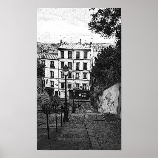 Escaliers de Montmartre Poster (Vorne)