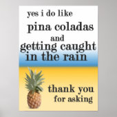 "Escape" - das Pina Colada-Liedkunst-Print Poster (Vorne)