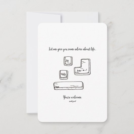 Escape, Delete, Enter, Space - Flachkarte (Vorderseite)