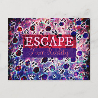 ESCAPE OF REALIALITY Typografy Lila Art Hipster Postkarte