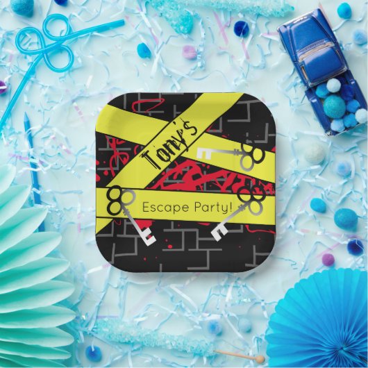 Escape Party Birthday Maze Keys Mystery Mix Pappteller (Party)