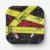 Escape Party Birthday Maze Keys Mystery Mix Pappteller (Vorderseite)