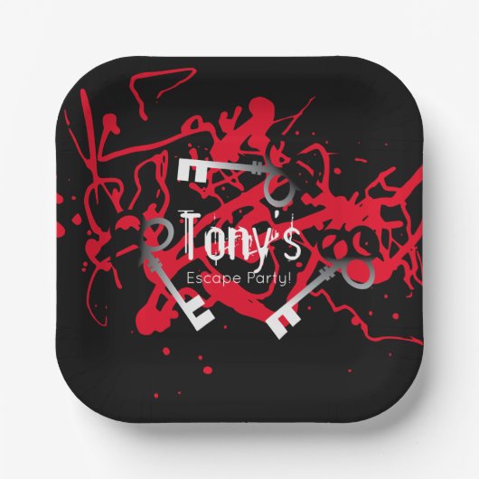 Escape Party Birthday Maze Keys Mystery Pappteller (Vorderseite)