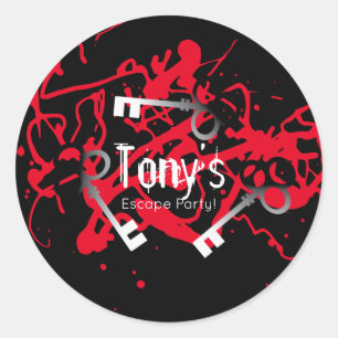 Escape Party Birthday Maze Keys Mystery Runder Aufkleber