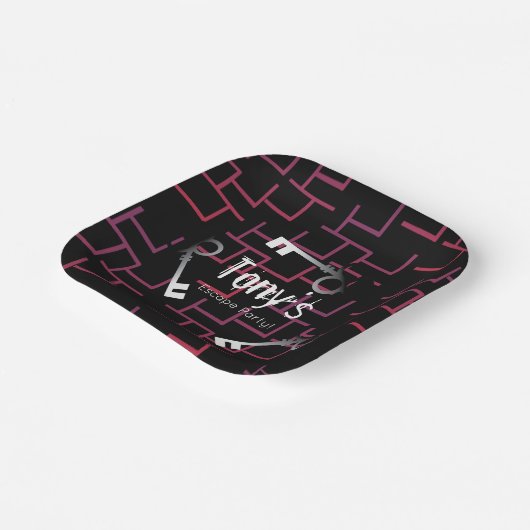 Escape Party Birthday Maze Keys Pappteller (Gewinkelt)