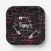 Escape Party Birthday Maze Keys Pappteller (Vorderseite)