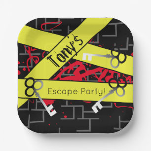 Escape-Party-Geburtstags-Labyrinth-Schlüssel-Myste Pappteller