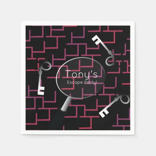 Escape Party Maze Keys versorgt Napkins Serviette (Vorderseite)