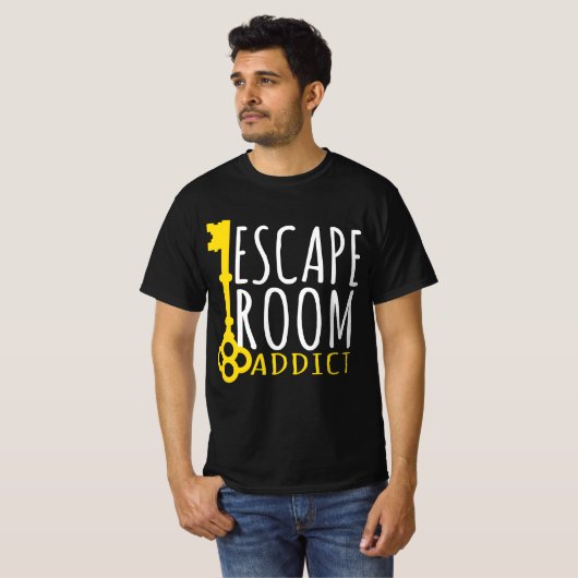 Escape Room Addicat Puzzle Solver Adventure T-Shirt (Vorne ganz)