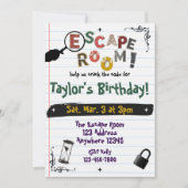 Escape Room Brief Geburtstag Einladung (Vorderseite)
