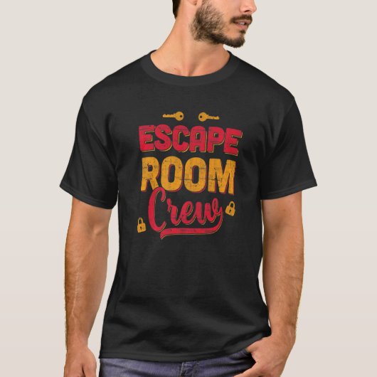Escape Room Crew Puzzle Game Escaping Team T-Shirt (Vorderseite)