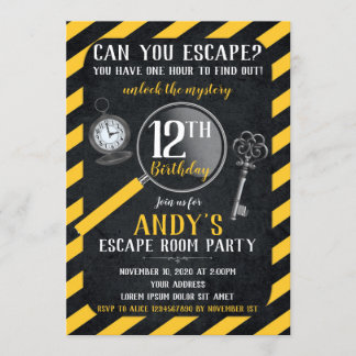 Escape Room Einladung zum Geburtstag