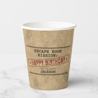 Escape Room Geburtstagsfeier Mystery Custom Vintag Pappbecher
