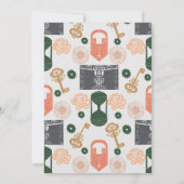 Escape Room Gender Reveal Baby Dusche Grau Einladung (Rückseite)