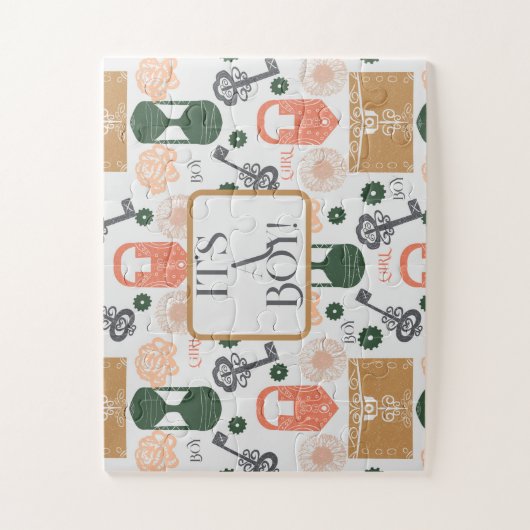 Escape Room Gender Reveal Baby Shower Boy Puzzle (Vertikal)