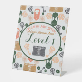 Escape Room Gender Reveal Baby Shower Game Station Sockelschild