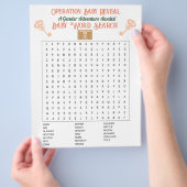 Escape Room Gender Reveal Baby Word Search Flyer (Hand)