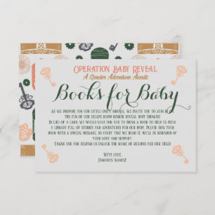 Escape Room Gender Reveal Bücher für Baby Begleitkarte