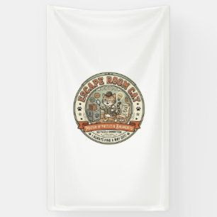 Escape Room Katze Escape Room Katze Vintage Vektor Banner