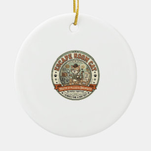 Escape Room Katze Escape Room Katze Vintage Vektor Keramik Ornament