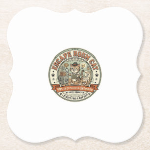 Escape Room Katze Escape Room Katze Vintage Vektor Untersetzer