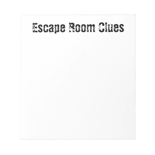 "Escape Room" Note Pad Notizblock (Vorderseite)