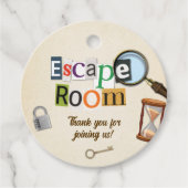 Escape Room Party Geschenkanhänger (Vorderseite)