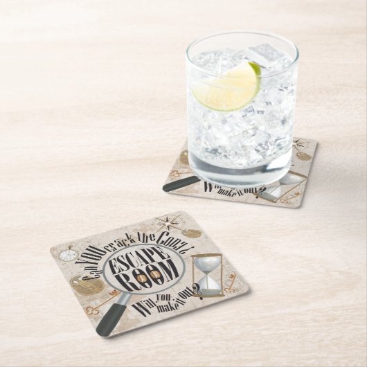 Escape Room Party Puzzle Clue Rechteckiger Pappuntersetzer (Vor Ort)