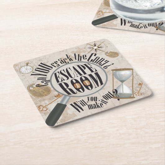 Escape Room Party Puzzle Clue Rechteckiger Pappuntersetzer (angewinkelt)