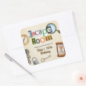 Escape Room Party Quadratischer Aufkleber (Umschlag)