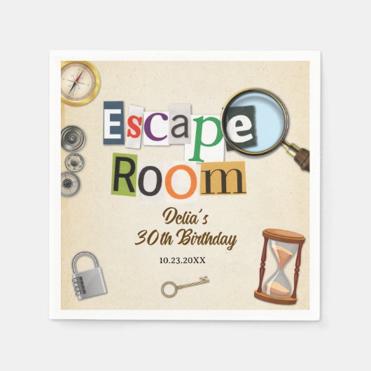 Escape Room Party Serviette (Vorderseite)