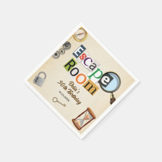 Escape Room Party Serviette (Ecke)