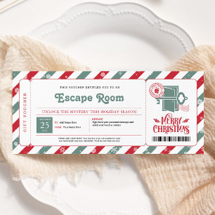 Escape Room Weihnachtsgeschenkgutschein Einladung