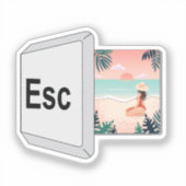 Escape-Tastatur zum Strandparadies Aufkleber (Vorderseite)