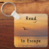 Escape to Read Keychain | Book Lover Reading Quote Schlüsselanhänger (Vorderseite)