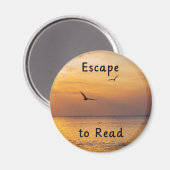 Escape to Read Magnet | Book Lover Reading Quote (Vorderseite/Rückseite)