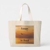 Escape to Read Tote Bag | Book Lover Reading Bag Jumbo Stoffbeutel (Rückseite)