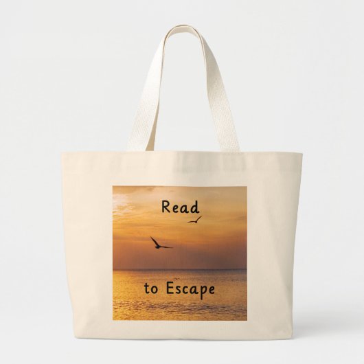 Escape to Read Tote Bag | Book Lover Reading Bag Jumbo Stoffbeutel (Vorne)