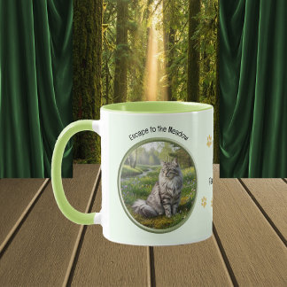 Escape to the Meadow with Norwegian Forest Cat Tasse