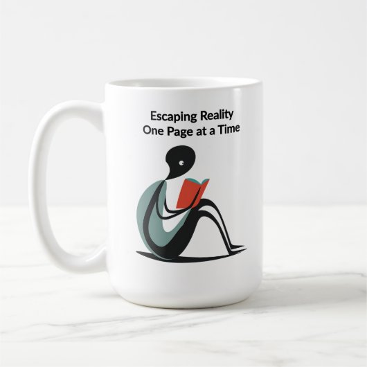 "Escaping Reality, One Page to a Time" - Buchhobby Kaffeetasse (Links)
