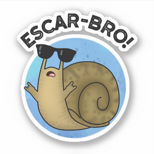 Escar-bro Funny French Escargot Snail Pub Aufkleber (Vorderseite)
