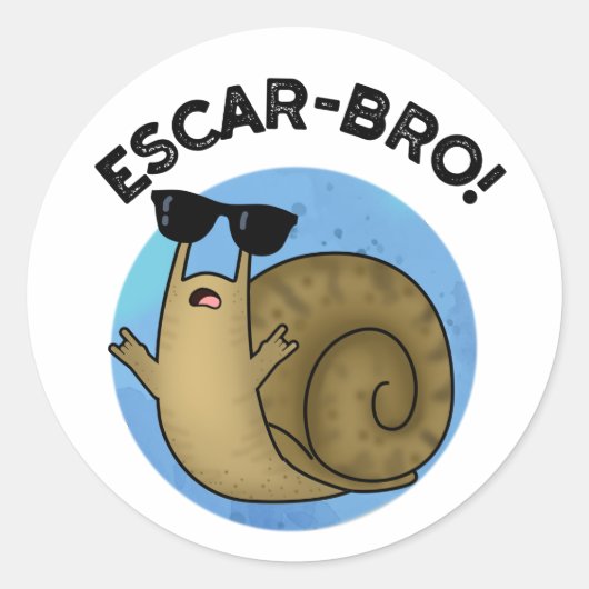 Escar-bro Funny French Escargot Snail Pub Runder Aufkleber (Vorderseite)