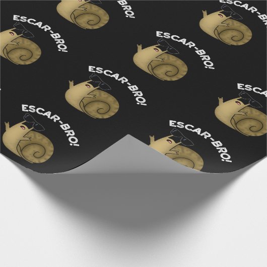 Escar-bro Funny French Escargot Snail Pun Dark BG Geschenkpapier (Ecke)
