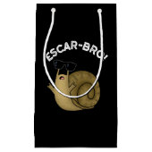 Escar-bro Funny French Escargot Snail Pun Dark BG Kleine Geschenktüte (Vorderseite)