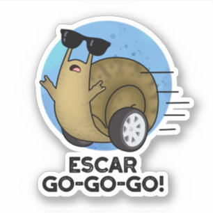 Escar-go-go Funny French Snail Pun Aufkleber